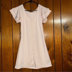 So Chic Boutique Pink Ruffle Sleeve Dress
